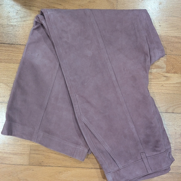 Sezane Damiano Trousers in Wisteria 100% Suede Sz 40 / US 8 - Picture 6 of 10